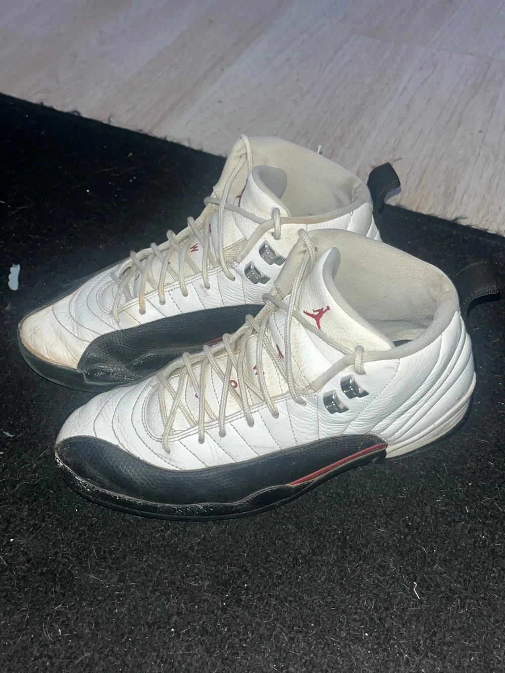 Jordan Men’s White/Black with Red Accent High-Top Sneakers